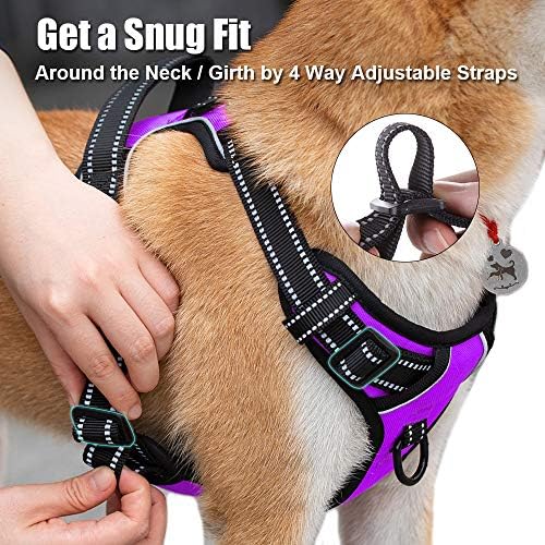 PoyPet No Pull Dog Harness Small, Reflective Vest with Front Clip & Handle