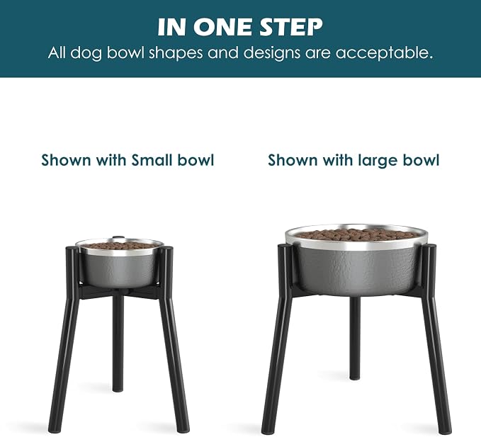 SHAINFUN Adjustable Metal Raised Stand for Large & XL Breeds, Compatible with 7 to 10.6" Wide Bowls, Single Tall Elevated Feeder (Bowl Not Included)