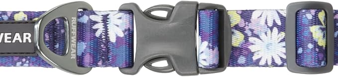 Ruffwear, Front Range Dog Collar, Adjustable Tubelok Webbing, Lightweight, Side Release Buckle, Aluminum V-Ring, Durable for Everyday Use, Wildflower, 14"-20"