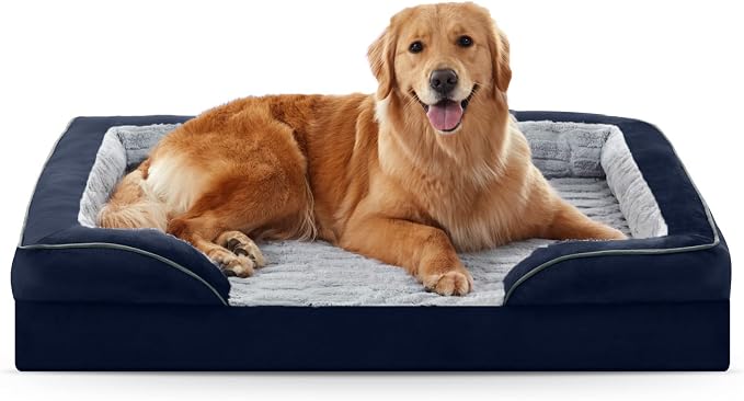 FURTIME Orthopedic Large Dog Bed, XL Waterproof Dog Beds, 42x35x6.5 Supportive Foam Pet Couch Bed with Removable Washable Cover and Nonskid Bottom