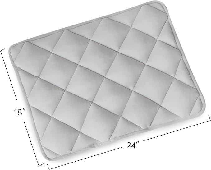 Dog Crate Pad 2 Pack, Soft Dog Crate Mat with Anti-Slip Bottom, Grey | Fits 24 Inch Crate, Machine Washable, Kennel Pad, 24” x 18”