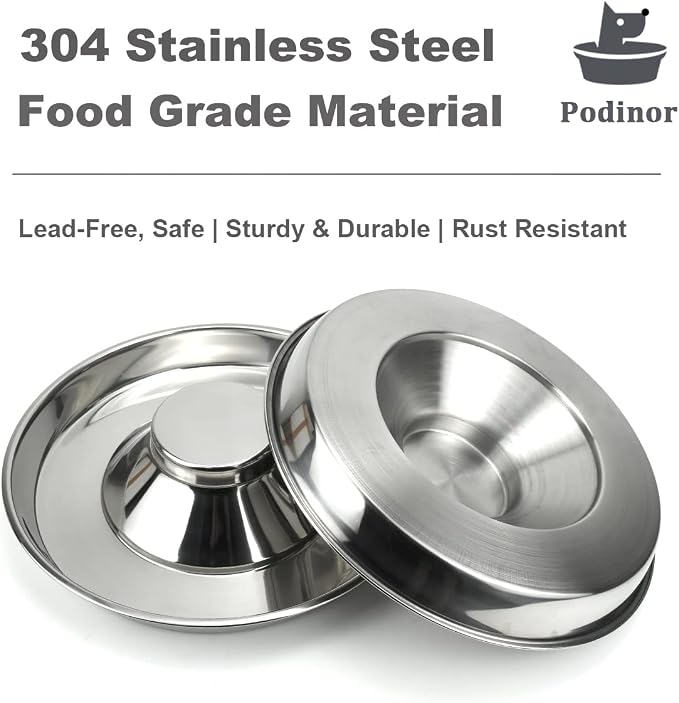 Stainless Steel Puppy Dog Bowls, Pets Puppies Feeding Food and Water Weaning Bowls Dishes Feeder, 13.4 Inch