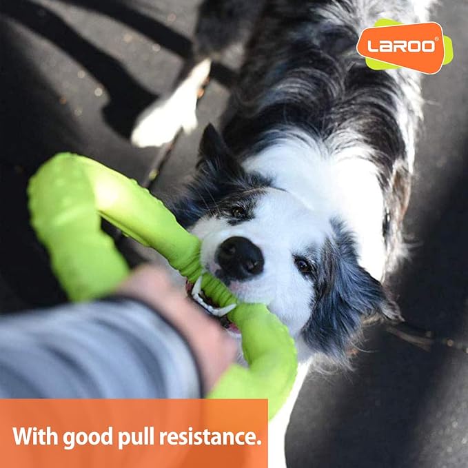 LaRoo Dog Ring Toy, Durable Soft Flying Disc for Throwing Catching Grabbing, Water Floating Dog Training Fetch Ring for Medium Large Breeds, Outdoor (Green/11.8Inch)