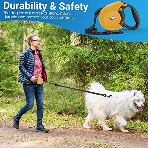 360°No Tangle 26 Ft Retractable Dog Leash for Dogs up to 99lbs