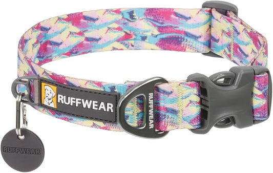 Ruffwear, Front Range Dog Collar, Adjustable Tubelok Webbing, Lightweight, Side Release Buckle, Aluminum V-Ring, Durable for Everyday Use, Reef Fish, 14"-20"