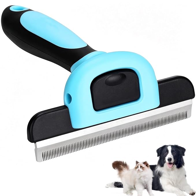 Pet Grooming Brush, Stainless Steel Deshedding Tool for Dogs & Cats, Reduces Shedding Up to 95% for Short Medium Long Hair Dogs and Cats