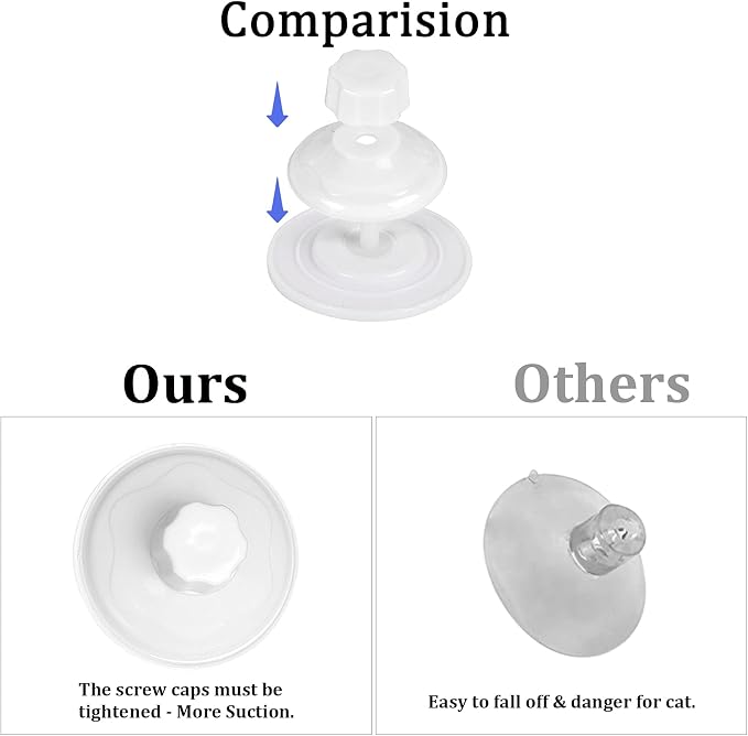 ZALALOVA Cat Window Perch Suction Cups (Set of 6) for Cat Seat Hammock