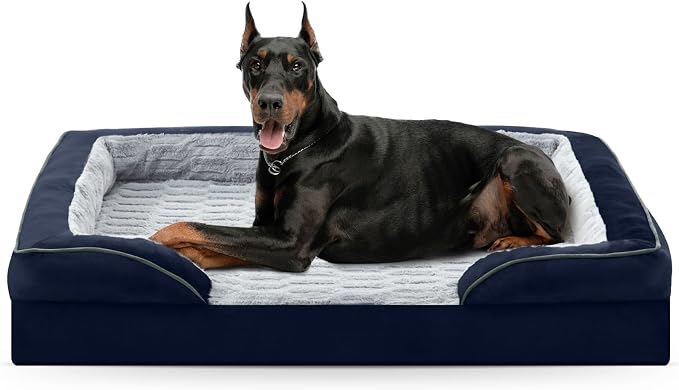 FURTIME Orthopedic Extra Large Dog Bed, Waterproof Dog Beds, 48x35x6.5 Supportive Foam Pet Couch Bed with Removable Washable Cover and Nonskid Bottom