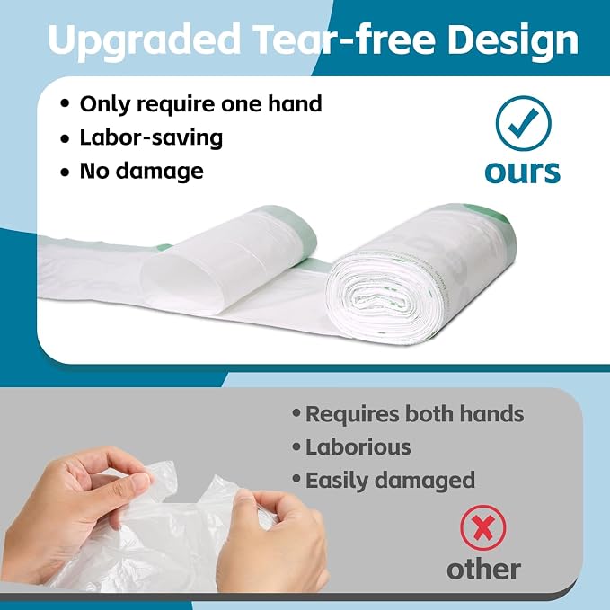 100 Pack Litter Box Bags, Compatible with Self Cleaning Litter Box Scooper Young & Luxury Pro & Ultra, Automatic Litter Box Liners, Replacement Trash Bags with Drawstring, 25.59" x 15.75"