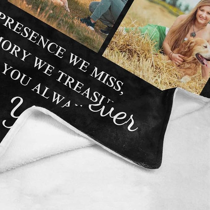 Artsadd Pet Memorial Gifts for Dogs Cats-Personalized Blanket with Photos and Name-in Loving Memory Gifts for Loved Ones Lost-Custom Remembrance Gifts Blankets for Pets Lover-Dog Funeral Gifts
