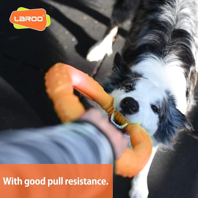 LaRoo Dog Ring Toy - Durable Flying Disc for Fetch, Water Floating & Training Tough, Chew-Proof Design for Aggressive Chewer Breeds, Easy-Throw Lightweight Frisbee for Medium/Large Dogs (Orange/30cm)