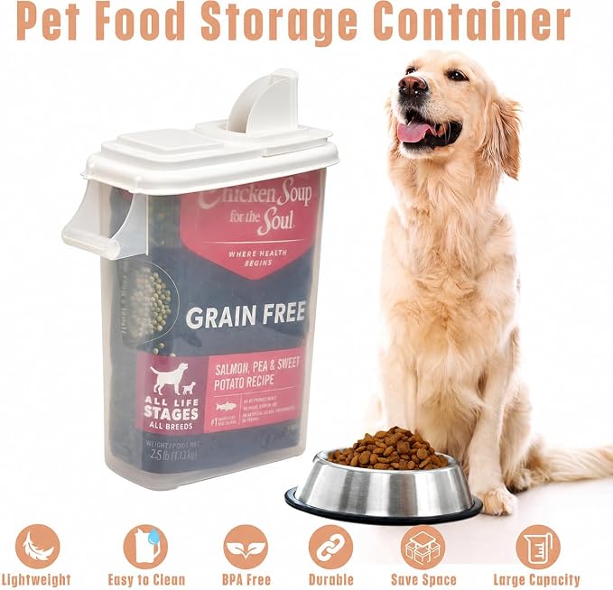 Buddeez Airtight Pet Food Storage Container, 32 Quart, with Pour Spout | For dog food, cat food or bird seed, Easy-pour lid or spout