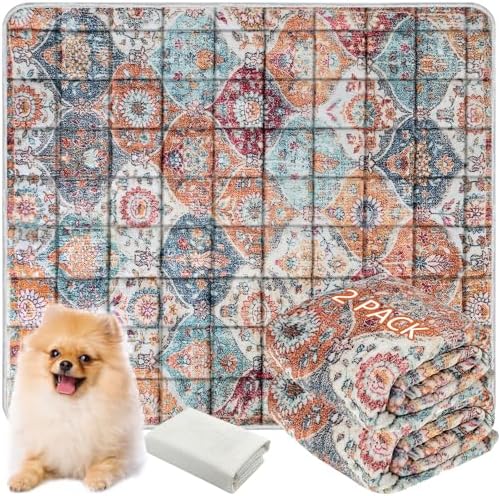 Washable Thickened Pee Pads for Dogs, 2 Pack (36"x42") Upgrade Reusable Puppy Pads with Non-Slip Rug, Super Absorbent Leakproof Puppy Training & Whelping Pads for Dogs, Doggie