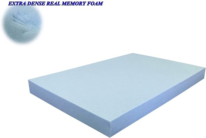 Pet Dog Bed Blue Cooling Gel Infused High Density Solid Memory Foam Pad (55x47x4 inches (2pack))