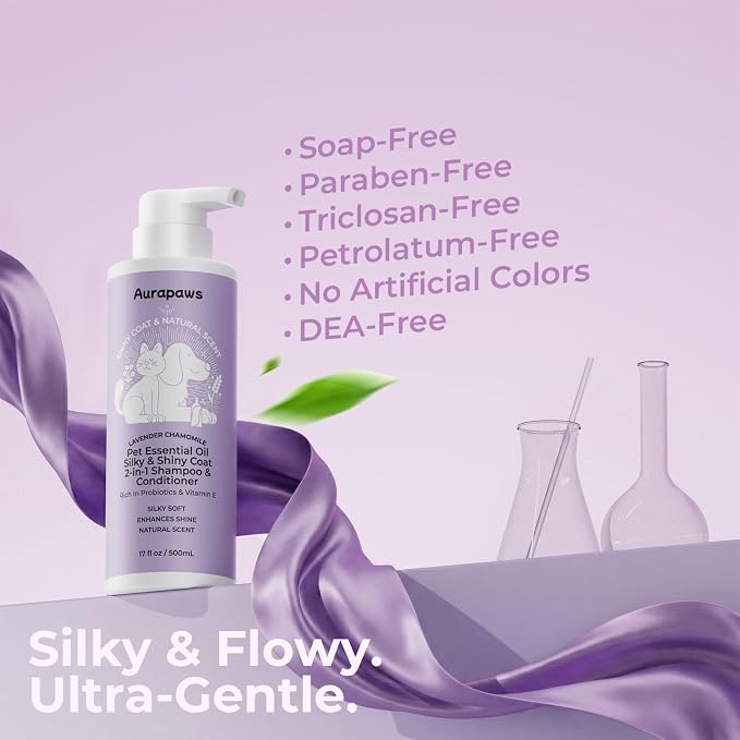 Probiotic Dog Shampoo and Conditioner, Lavender Floral, 17oz Each | Supports Skin Barrier, Nourishes, Conditioner, Detangles, Moisturizes, Clean, Balanced Skin Microbiome, for Soft, Shiny Coats