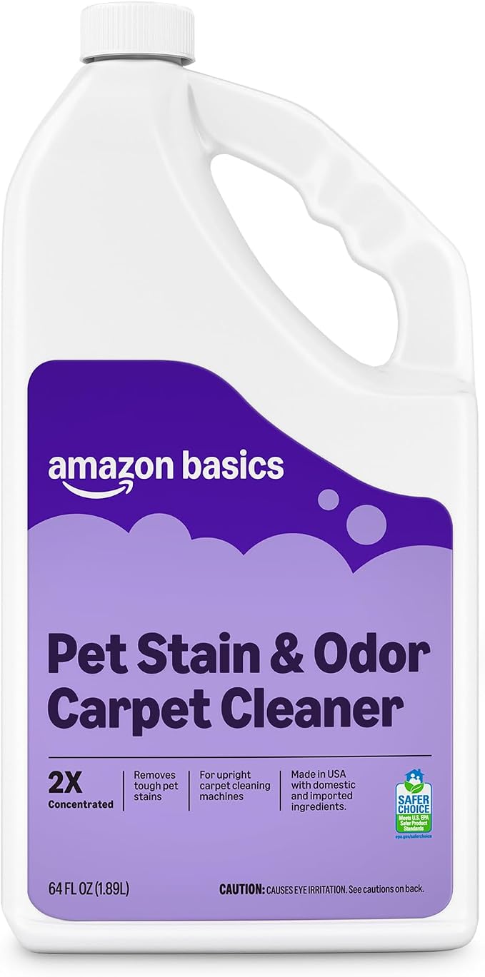 Amazon Basics Pet Stain Remover, Carpet Cleaner, Fresh Scent, 64 fl oz, Packaging May Vary