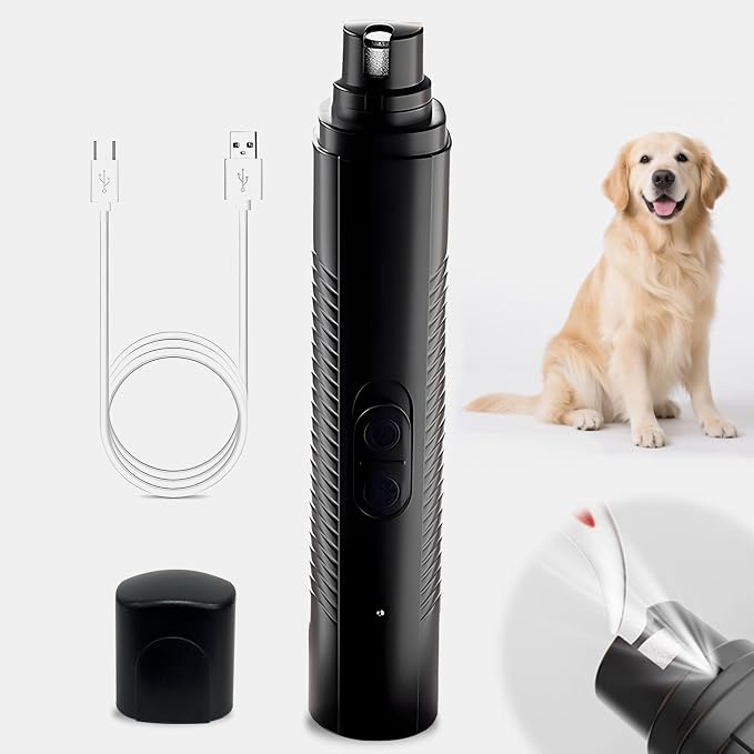 Consss Dog Nail Grinder Quiet, Easy to Use Pet Nail Grinder with Led Lights, 7500 RPM Dog Nail Clippers for Large Dogs Medium Small Dogs & Cats, Continuous 3-Hour Battery Life