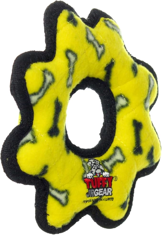 TUFFY® : Gear Ring Dog Toy: Ultra Durable Plush Toy with Multiple Layers & Reinforced Seams, Washable and Floats, Original Construction