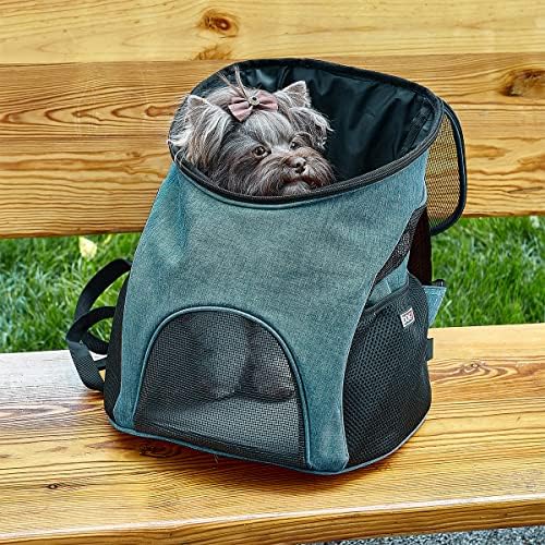 Dogline Front and Backpack for Dogs/Cats - Two Sizes - Airline Approved - Small, Teal
