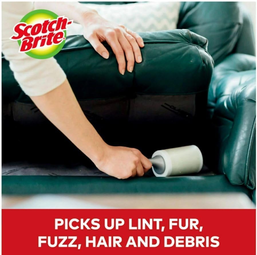 Scotch Brite 3M Lint Roller 50 % Sticker 5 Pk/95 Sheets (Net Sheet 475 ), 475Count