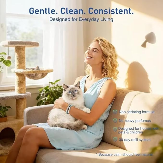 Pheromone Diffuser Refill, Portable Scent Diffuser Liquid Refill for Daily Indoor Household Use — for 60-Day Cat Calming Diffuser Kits
