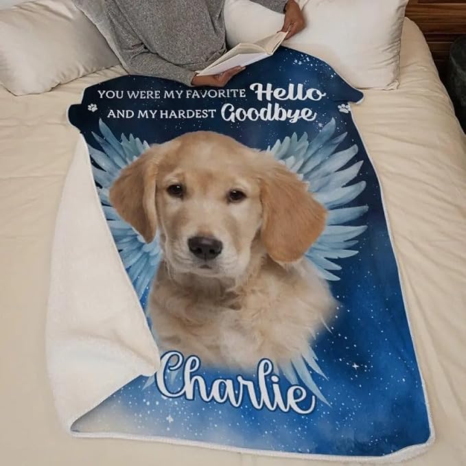 Pamaheart Custom Dog Face Blankets, Personalized Pet Photo Blanket, Fleece Dog Blankets, Customized Photo Throws, Dogs Dad Gifts, Pet Lover Gifts, Memorial Gift /39
