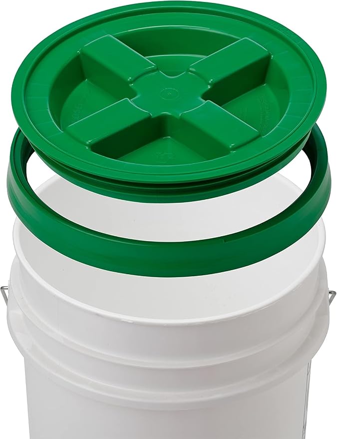 GAMMA2 Gamma Seal Lid - Pet Food Storage Container Lids - Fits 3.5, 5, 6, & 7 Gallon Buckets, Green, Made in USA