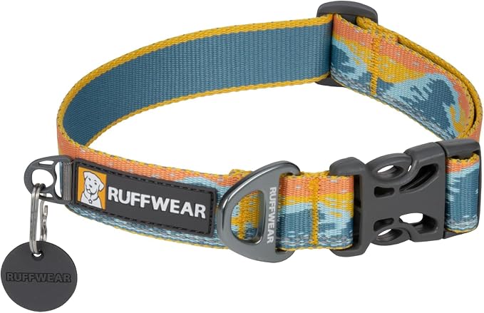 Ruffwear, Crag Dog Collar, Stylish Adventure Collar with Premium Reflective Design, Quick Release Buckle, Lightweight All-Day Comfort, Rising Wave, 11"-14"