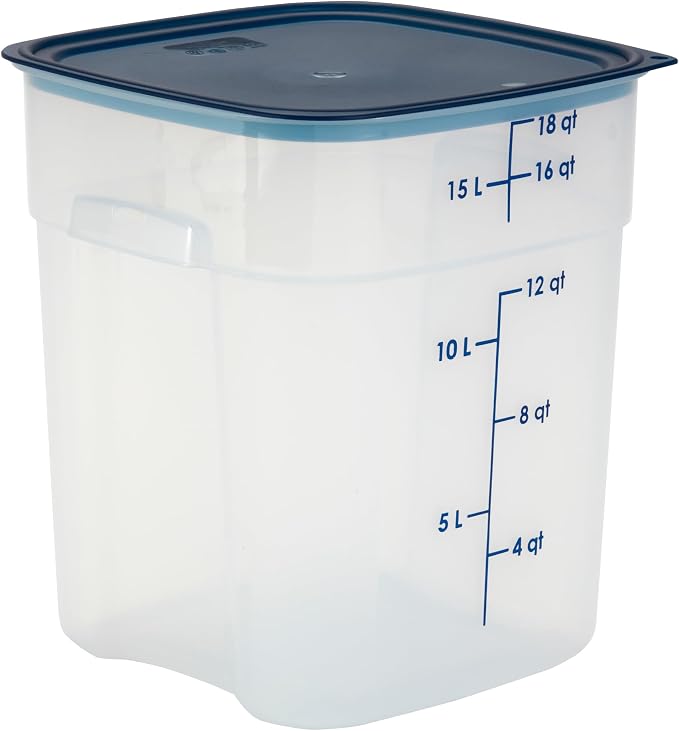 Cambro FreshPro 18 Quart (QT) Food Storage Container with Lid (Restaurant Grade) - for Food Prep, Commercial Kitchen, Pet and Dog Food Container (Translucent)