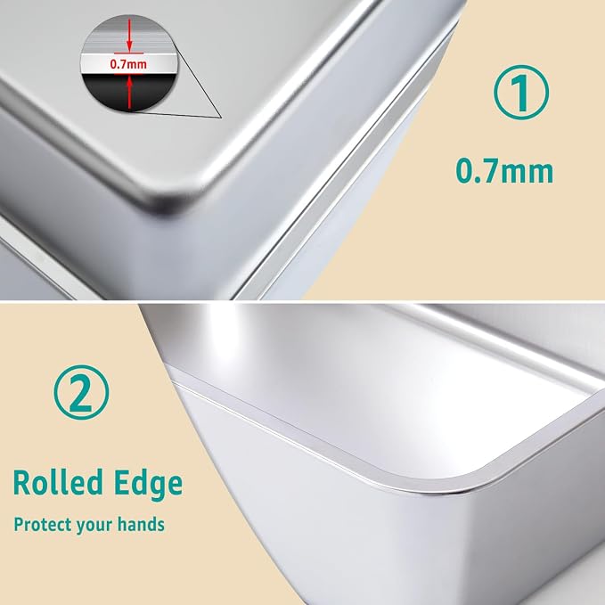 Stainless Steel Litter Box 2 Pack，Metal Litter Box,Cat Litterbox | Easy to Clean，Supplies for Kitten, Kitty, Medium Cat，Rabbit, 6" High Side Stainless Steel LitterBox, No Smell