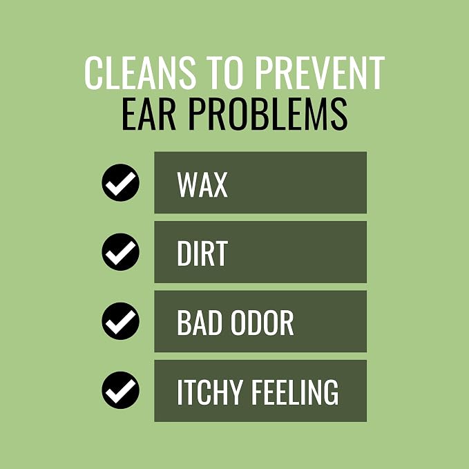 NOVEHA 300PCs Dog Ear Cleaner Wipes, Daily Ear Cleaner for Dogs & Cats - Stop Ear Itching with Aloe, Eucalyptus & Witch Hazel Ear Wipes for Dogs - for Odor Control, Dirt and Wax Removal, Unscented