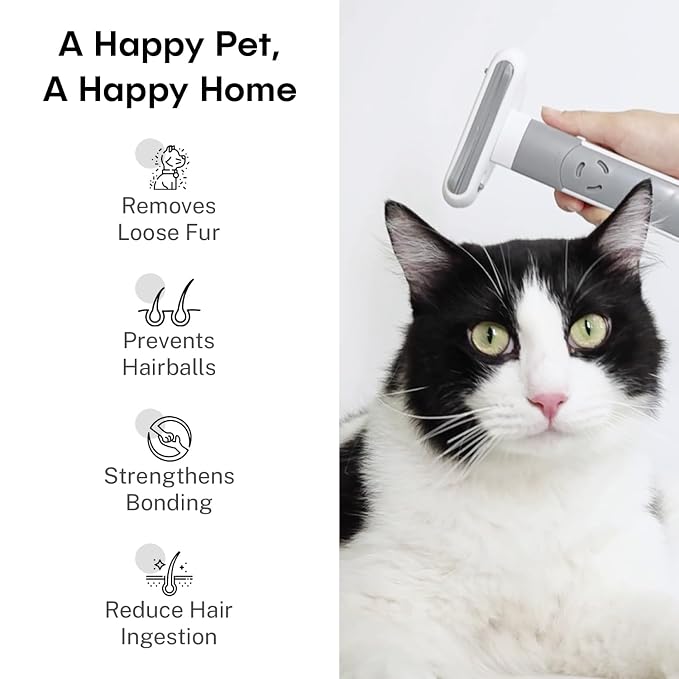 Sinko 3-in-1 Cat Grooming Brush and Deshedding Dog Brush, Short Haired and Long Haired Cat Brush, Dog Brushes for Grooming, 2 Comb Head Included, Effectively Reduces Shedding by up to 96%