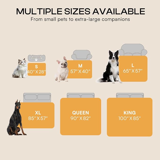 Luciphia Waterproof Pet Blankets for Couch Sofa Bed Cover Liquid Pee Proof Washable Soft Fluffy Large Dog Blanket Reversible Furniture Protection Paw Grey Medium（57" x 40"）