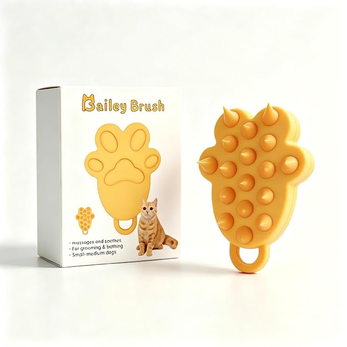 Silicone Pet Grooming Brush, Pet Bath Brush with Shampoo Dispenser, Massage Brush for Cats and Dogs, 2-Pack