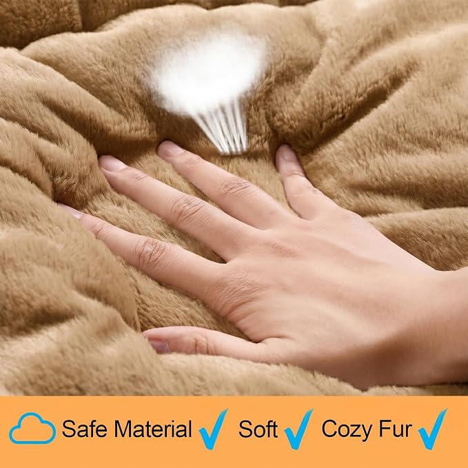 Dog Crate Pad Washable Dog Bed for Crate Large Cozy Mat 48-Inch Camel | Ultra Soft Kennel Pad,Anti-Slip Bottom,Fits for Most Metal Crates,Comfortable Sleeping Pet Mat
