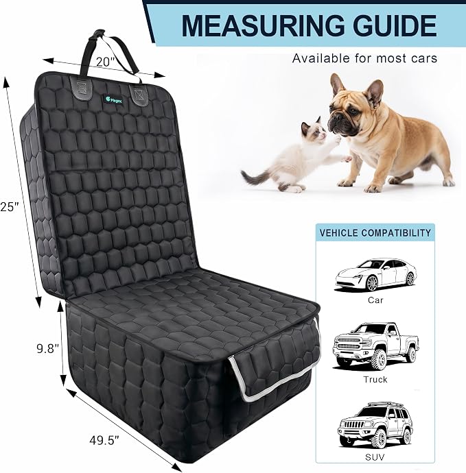 Meginc 2 Pack Front Seat Covers for Dogs, 600D Waterproof Dog Car Seat Covers with Side Flaps Non Slip Scratch Proof, Captain Chair Car Seat Protector Cover for Pets & Daily Use, Fits Cars SUV Trucks