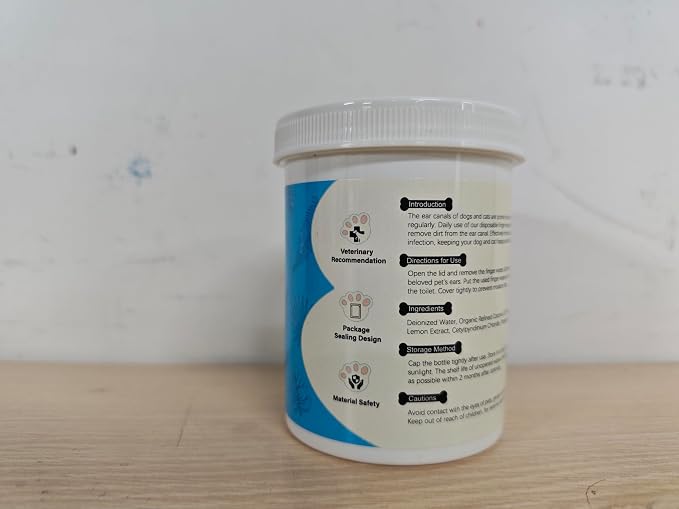 OBSEDE Dog & Cat Ear Wipes, Finger Sleeve Design for Gentle Wax & Dirt Reduce, Odor Control, Fresh Coconut Scent, Easy At-Home Pet Grooming, 120 Count