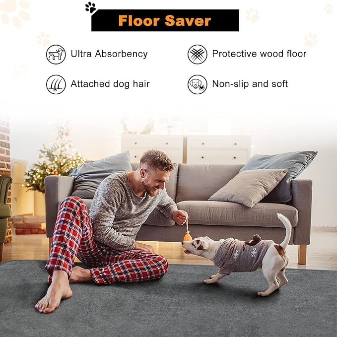Washable Pee Pads for Dogs, 48x60 2PACKS Reusable Whelping Pads, Absorb Dog Mats Non-Slip Puppy Training Pads for Whelping, Potty, Training, Playpen, Crate