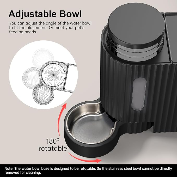 Gardner Pet Automatic Gravity Cat Food Feeder and Water Dispenser Stainless Steel Two-in-One Set Large Capacity Dispenser for Pets Dogs, Puppies, Kittens-(0.8 Gallons x 2)