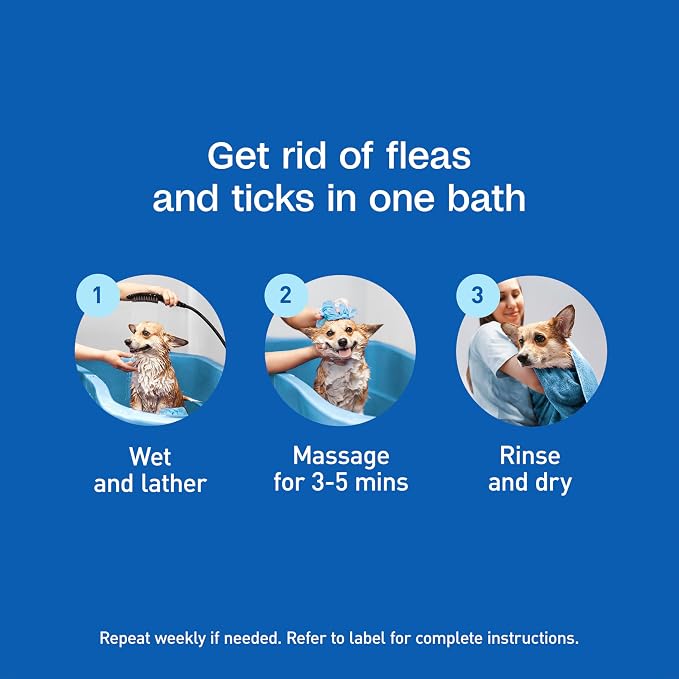 ADAMS Plus Flea & Tick Shampoo with Precor for Dogs, Cats, Puppies & Kittens, Flea Shampoo to Treat Infestations, Kills Ticks, Fleas, Flea Eggs & Lice, Cleans and Conditions Coat, 1 Gallon
