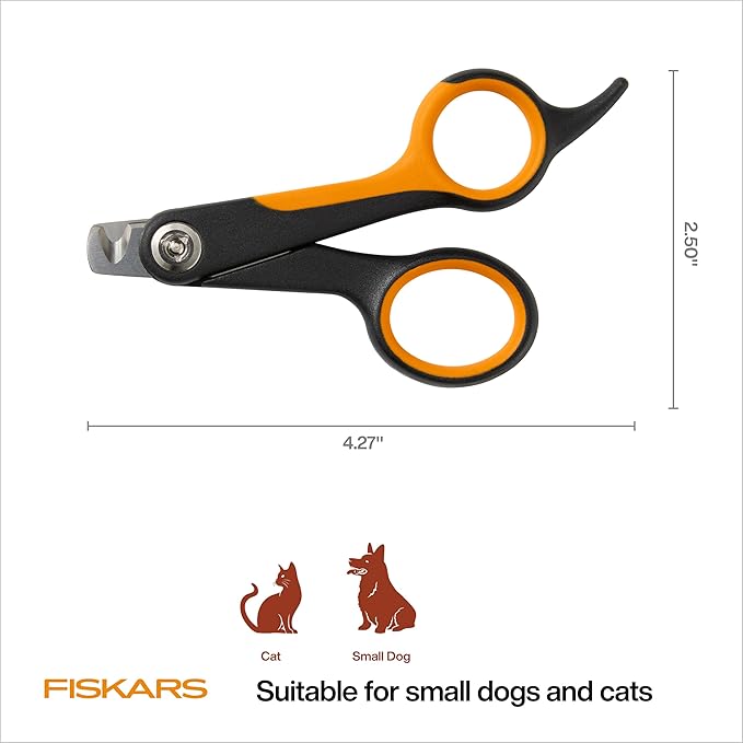 Fiskars Pet Small Nail Clippers, Cat and Dog Trimmers for Grooming, 4.25" (Pack of 6)