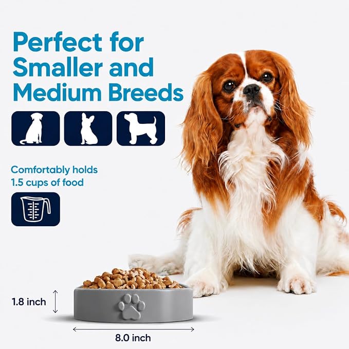 Slow Feeder Dog Bowls – 1.5-Cup Ceramic Dog Bowl Slow Feeder – Microwaveable Dog Slow Feeder for Small and Medium Dogs – Lead and BPA-Free Ceramic Pet Bowl – Pet Feeder for Fast Eaters