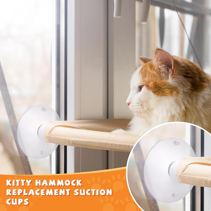 4 Pieces Cat Window Perch Suction Cup Powerful Window Bed Seat Replacement Suction Cup Clear PVC Sucker Pads for Cat Hammocks/Window Seat/Perch