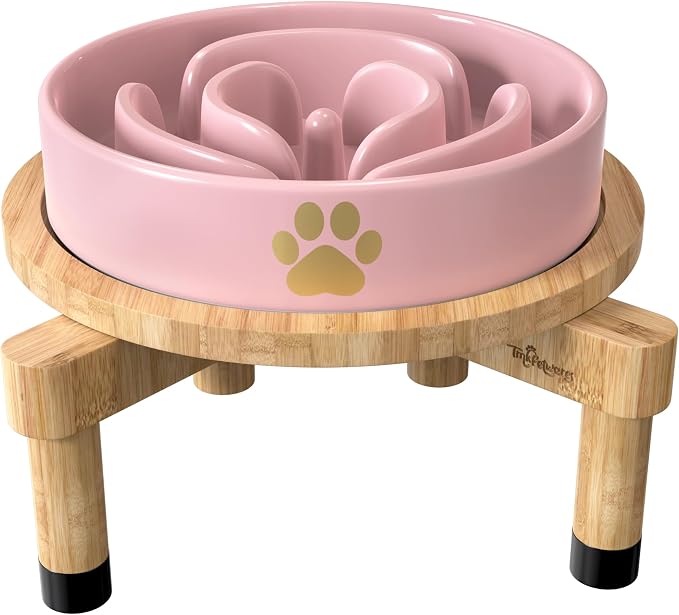 Slow Feeder Dog Bowls – Dog Bowl Slow Feeder – Microwaveable Dog Slow Feeder for All Breeds – Lead and BPA-Free Ceramic Pet Bowl – Pet Feeder for Fast Eaters
