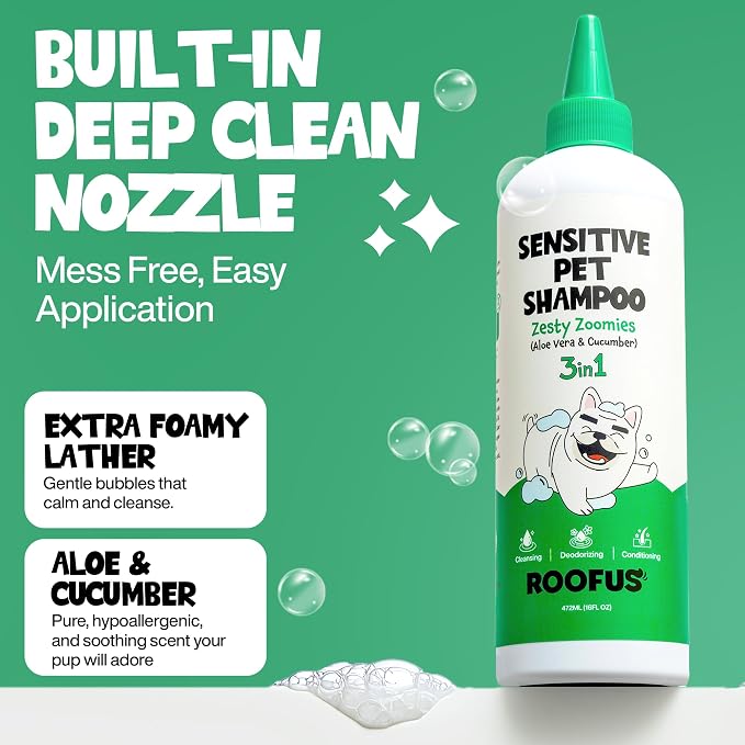 Anti Itch Dog Shampoo & Conditioner, Zesty Zoomies | Probiotic Hypoallergenic Formula - Zesty Zoomies Scent - Itchy Skin Relief for Smelly Dogs - 3-in-1 Moisturizing Wash