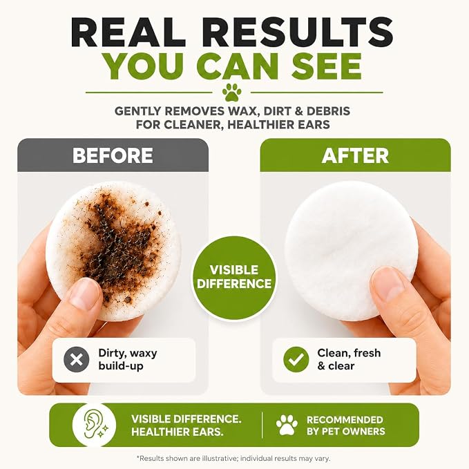 Dog Ear Cleaner – Pet Ear Wash to Support Itchy, Infection Prone Ears, Yeast and Wax. Advanced & Gentle Otic Cleaning Solution. Ear Drops for Dogs and Cats - 8 oz