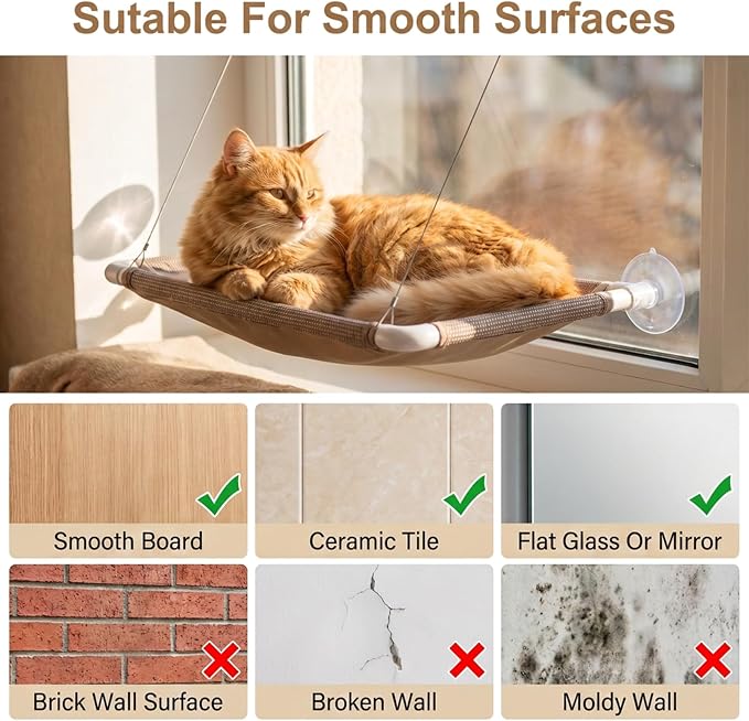 4 Pcs Cat Window Perch Suction Cup | Powerful Replacement Suction Cup PVC Sucker Pads for Cat Hammocks, Beds, Perches