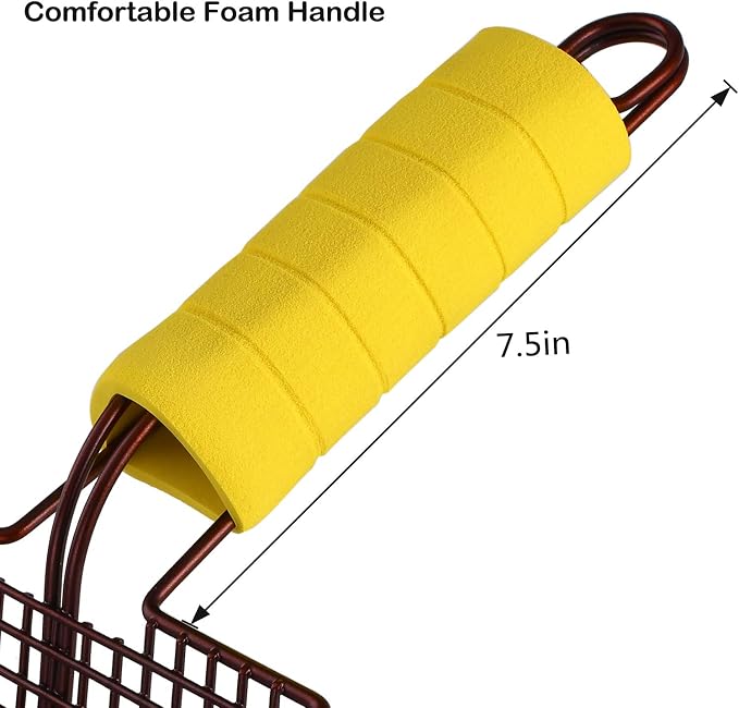 Cat Litter Scoop, Steel Metal Scooper with Deep Shovel and Long Foam Handle for Kitty Litter Box, Soft Pet Sifter, Comfy Poop Sifting, Pooper Lifter, Durable and Heavy Duty, Bronze Finish