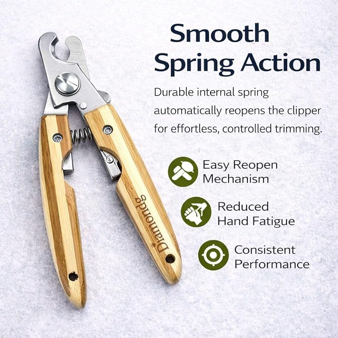Diamondg Big Dog Heavy Duty Dog Nail Clipper and Trimmer with Full Length Hardened Steel and Wooden Handle