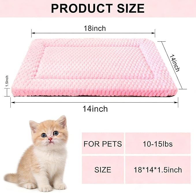 Cat Bed Mat - Durable & Cute Crate Beds for Extra Small Dogs & Cats, Comfortable Kennel Pad for Home, Crate & Travel